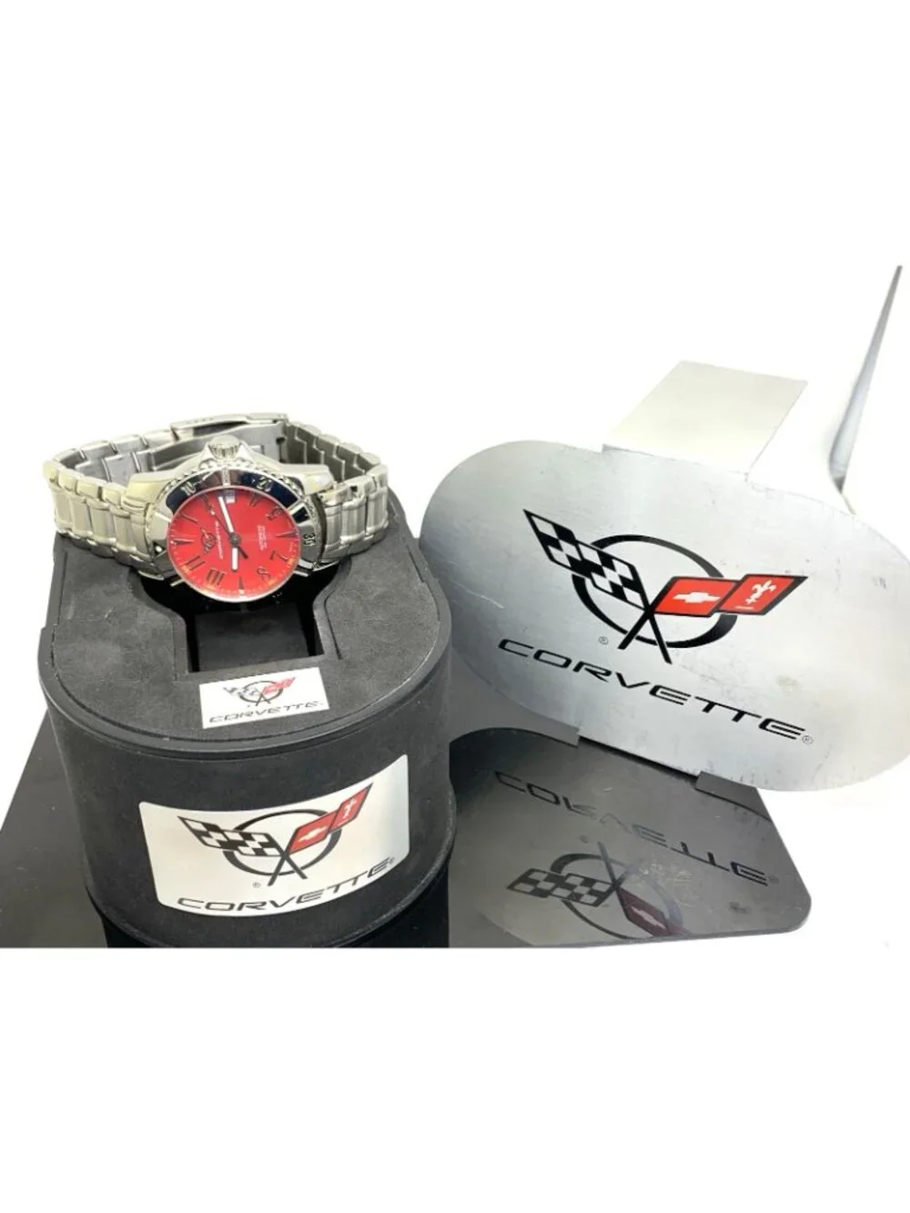 Chevrolet Corvette Men's Watch Red Dial Swiss Automatic Stainless Steel 40mm